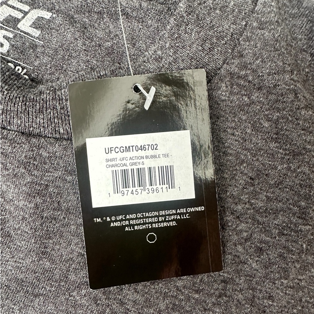 UFC Action Bubble Tee Graphic T-Shirt Charcoal Grey Size Small Unisex Women Men - Picture 4 of 4